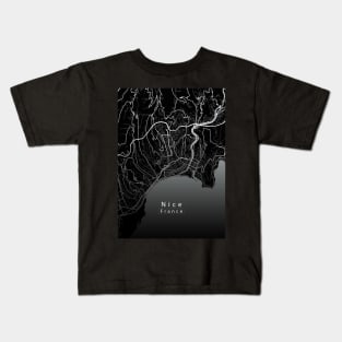 Nice France City Map dark Kids T-Shirt